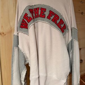 We The Free Cream and Gray Sweatshirt